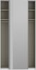 Forte FITTIO Kleiderschrank 120, moderner Schwebetürenschrank, 2-türig, Kleiderstange, Einlegeböden, Spiegel, Schlafzimmer, Holzwerkstoff, Weiß Hochglanz, 120,1 cm breit x 235 cm hoch x 61,2 cm tief Bild 5