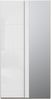 Forte FITTIO Kleiderschrank 120, moderner Schwebetürenschrank, 2-türig, Kleiderstange, Einlegeböden, Spiegel, Schlafzimmer, Holzwerkstoff, Weiß Hochglanz, 120,1 cm breit x 235 cm hoch x 61,2 cm tief Bild 3