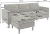 riess-ambiente Ecksofa STOCKHOLM 220cm grau · Couch mit Cordbezug und Federkern-Polsterung, Einzelartikel 1 Teile, 3-Sitzer in L-Form · inkl. Kissen · Ottomane rechts & links · Retro Bild 3