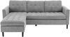 riess-ambiente Ecksofa STOCKHOLM 220cm grau · Couch mit Cordbezug und Federkern-Polsterung, Einzelartikel 1 Teile, 3-Sitzer in L-Form · inkl. Kissen · Ottomane rechts & links · Retro Bild 4