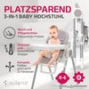 Suleno - Baby Hochstuhl mitwachsend, Kinderstuhl, Kinderhochstuhl, Babyliege, Baby High Chair, verstellbar, klappbar, 7 Höhen, abnehmbares Tablett, aufsteckbarer Teller, 0 - 6 Jahre Bild 4