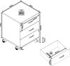VCM Rollcontainer Tobila 917045 Grau H. 58 x B. 45 x T. 44 cm Bild 2