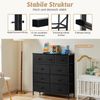 DUMOS Kommode mit Schubladen - Kommoden & Sideboards für Schlafzimmer Geeignet, Komodenschrank mit 9 Schubladen, Stoffkommode mit Stabilem Stahlrahmen, Ideal für Schlafzimmer, Wohnzimmer (Schwarz) Bild 5