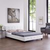 CARO-Möbel Polsterbett Kingston Bettgestell 140x200 cm Doppelbett Designbett mit Strasssteinen inklusive Lattenrost Lederimitat in weiß Bild 2