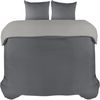 Utopia Bedding Bettwäsche 220x240 Set - Mikrofaser Bettbezug 240x220 cm + 2 Kissenbezüge 65x65 cm - Dunkelgrau/Hellgrau Bild 5