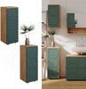 Midischrank Irma Grün/Goldkraft Eiche 30 x 81 cm mit 1 Schublade, 2 Fächer, Badezimmer Vicco Bild 4