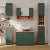 Midischrank Irma Grün/Goldkraft Eiche 30 x 81 cm mit 1 Schublade, 2 Fächer, Badezimmer Vicco Bild 2