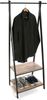 Versa ALZ Minimalistischer Garderobenständer für den Eingangsbereich, Mit 2 Regalen für Schuhe, Maßnahmen (H x L x B) 150 x 45 x 75 cm, Metall und Holz, Farbe: Braun und Schwarz Bild 2