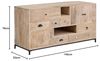 Waschtisch Laos 146x76x50 cm aus massivem Mangoholz – Doppelwaschtisch ohne Waschbecken, rustikaler Waschbeckenunterschrank mit Schublade & Türen Bild 3