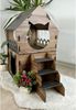Jungengel Katzenliege XL Katzenhaus Katzenhäuschen Katzenhütte Katzenhöhle Katzenbett Holz, 2-Stöckig, Einfache Montage (mit Video), 68x42x35 cm, Stecksystem Bild 4