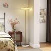 HOMCOM Stehlampe dimmbare Bodenlampe mit 3 Helligkeitsstufen, Fußschalter, LED, Wohnzimmer, Schlafzimmer, Gold Bild 2