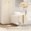 HOMCOM Stehlampe dimmbare Bodenlampe mit 3 Helligkeitsstufen, Fußschalter, LED, Wohnzimmer, Schlafzimmer, Gold Bild 4
