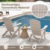 FANTASK 2er Set Adirondack-Stuhl von 51x46 cm, Gartensessel mit hoher Rückenlehne & Breiten Armlehnen, Chair aus Holz für Garten, Grau Bild 5