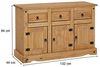 CARO-Möbel Sideboard Salsa Kommode Mexiko Stil Highboard Anrichte Kiefer massiv gebeizt, gewachst mit 3 Schubladen und 3 Türen Bild 2