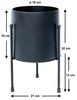 DanDiBo Blumenhocker mit Topf Metall Schwarz 32 cm Blumenständer 96261 Blumensäule Modern Pflanzenständer Pflanzenhocker Bild 2