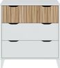 Dmora - Kommode Gromore, Mehrzweckkommode, Schlafzimmerkommode, Schrank mit Schubladen, 71x40 h76 cm, Weiß und Eiche Bild 3