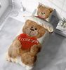 One Home Bettwäsche Teddybär, Fleece, 2 teilig, süßer Teddy mit Herzen, kuschelig flauschig warm weich Winter Bild 4