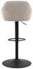 ACTONA GROUP Barhocker BROOKE, 2er Set, Beige, Stoffbezug, Schwarz matt, höhenverstellbar Bild 5