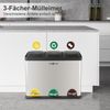 MAXCRAFT Mülleimer / Treteimer mit 3 Behältern - 54 Liter (3 x 18 Liter) Bild 2