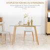 HOMCOM Esstisch für 4 Personen (Esszimmertisch, 1-St, Küchentisch), für Esszimmer, Küche, kleine Räume Transparent Bild 4