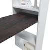 Dmora - Schreibtisch Denton, Wendeschreibtisch mit Bücherregal mit 5 Böden, Studier- oder Bürotisch für PC-Buchhalter, cm 120x53h144, Weiß und Oxid Bild 5