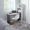 Dmora - Schreibtisch Denton, Wendeschreibtisch mit Bücherregal mit 5 Böden, Studier- oder Bürotisch für PC-Buchhalter, cm 120x53h144, Weiß und Oxid Bild 4