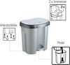 Rotho 'Duo' Mülleimer mit Deckel, Kunststoff (PP recycelt, BPA-frei), Silber, 20 (2x10) Liter Bild 2
