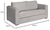 Vente-unique - LORETO Sofa SamtStoff Grau - B 223 cm95 cm x H 90 cm x L 195 cm Bild 2