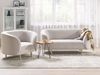 Sofa Set Polsterbezug beige gold 3-Sitzer LOEN Bild 2