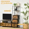 HOMCOM Kommode Sideboard mit 3 Schubladen aus Stoff, Regal und Griff (Regal und Griff, 1 St, Aufbewahrungsschrank mit Industrial Design), für Wohnzimmer Rustikal-Braun Bild 4