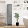 Teamson Home Glancy Wooden Leinenturm hoher Badezimmerschrank grau ELG-640 mit Lagerung Bild 4