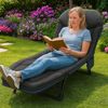 Divit Gartenliege Klappbarer Liegestuhl Sonnenliege gepolstert 200 x 64 x 30 cm GI20 sch Bild 2