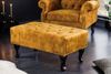riess-ambiente Fußhocker CHESTERFIELD 80cm senfgelb / dunkelbraun (Einzelartikel, 1 St), Wohnzimmer · Samt · Wellenunterfederung · Chesterfield Design Bild 3