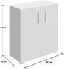 CASARIA® Bücherregal mit Türen Weiß Holz 2 Fächer 77x60x30cm Kommode Sideboard Mehrzweckschrank Bild 3