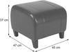 Hocker Sitzwürfel Sitzhocker Emmen, Leder + Kunstleder, 37x45x47 cm FSC®-zertifiziert ~ schwarz Bild 2