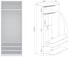Marmex Möbel TRES SET X(B) Garderobenschrank, Eckkleiderschrank ohne Türen, Eckkleiderschrank-Set groß, laminierte Spanplatte, weiß, 360x206x51 cm Bild 4