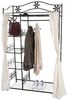 Metall-Garderobe Genf, Garderobenständer Kleiderschrank Metallregal 172x100x43cm ~ mit Vorhang Bild 3