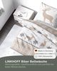 LINKHOFF Bettwäsche Biber Bettwäsche 135x200cm Christmas Sand Creme - 100% Baumwolle, Weihnachtsbettwäsche Beige, Winterbettwäsche, Weihnachten, Hirsch Bild 5
