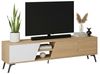 Dmora Mobile Porta TV Sadalsuud, Credenza da soggiorno, Armadio Basso per TV, Base parete attrezzata, 180x36 h48 cm, Quercia e Bianco Bild 2