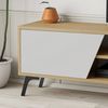 Dmora Mobile Porta TV Sadalsuud, Credenza da soggiorno, Armadio Basso per TV, Base parete attrezzata, 180x36 h48 cm, Quercia e Bianco Bild 5