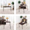 FurnitureR Bartisch 120x70 cm | MDF-Platte in Dunkelbraun | Metall-Gestell | Höhe 75 cm für Home-Bar & Party Bild 4