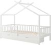Vente-unique - KIRALIO Bett Holz, Platte Weiß - B 96 cm x H 163,5 cm x L 198 cm Bild 3