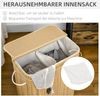 HOMCOM Wäschekorb 90 L Wäschesammler mit Griffen, herausnehmbarer Wäschesack (Wäschebox, 1 St, Wäschetonne), für Waschküche Schlafzimmer Badezimmer Natur Bild 4