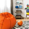 Lumaland Basketball Sitzsack für In-& Outdoor, Polyester Orange, Ø 110 cm Bild 2