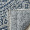 Safavieh Zeitgenössische Teppich für Innen - & Außenbereich - Courtyard Collection, Kurzer Flor, Hellgrau und Blau, 69 X 244 cm Bild 4