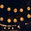 Spetebo LED-Lichterkette Solar Lichterkette mit 10 runden Lampions in Rattan Optik - 270 cm, 10-flammig, in rustikaler Rattan Optik Bild 5