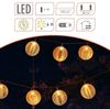Spetebo LED-Lichterkette Solar Lichterkette mit 10 runden Lampions in Rattan Optik - 270 cm, 10-flammig, in rustikaler Rattan Optik Bild 4