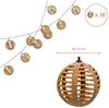 Spetebo LED-Lichterkette Solar Lichterkette mit 10 runden Lampions in Rattan Optik - 270 cm, 10-flammig, in rustikaler Rattan Optik Bild 2