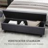 HOMCOM Polsterbank Sitzbank mit Stauraum, Leinenoptik, Holzbeine (Bettbank, 1-St, Truhebank), für Flur, Schlafzimmer, Wohnzimmer, 138 x 40 x 45 cm, Dunkelgrau Bild 4