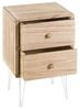 DRW Nachttisch mit 2 Schubladen aus Holz und Metall in Natur Bild 4